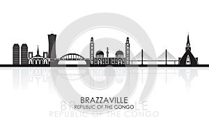 Silhouette Skyline panorama of Brazzaville, Republic of the Congo