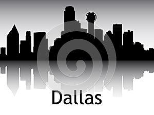 Silhouette Skyline Panorama of Dallas Texas