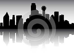 Silhouette Skyline Panorama of Dallas Texas