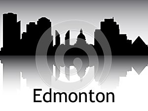 Silhouette Skyline Panorama of Edmonton Canada