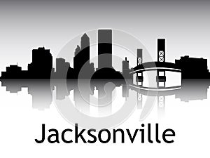 Silhouette Skyline Panorama of Jacksonville Florida