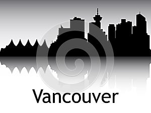 Silhouette Skyline Panorama of Vancouver Canada