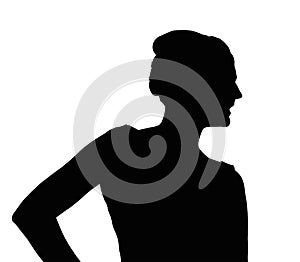 Silhouette of Slim Girl Posing at Beauty Pageant