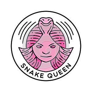 Silhouette Snake Queen Kingdom Logo Vector, beautiful Girl Symbol and icon, creative Design Company For fashion and boutique