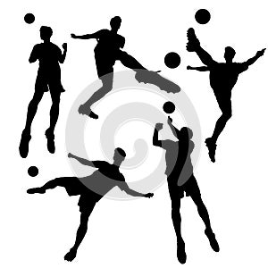 Silhouette of Soccer football player