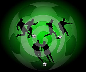 Silhouette soccer players