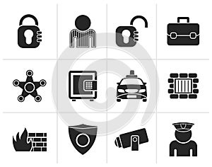 Silhouette social security and police icons