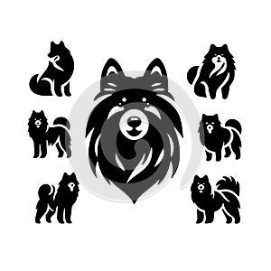 Silhouette Solid Vector Icon Set Of Dog, Breeds, Canine, Pooch, Hound, Puppy, Mutt, Pet, Doggy.