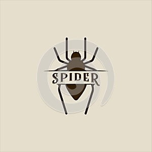 silhouette spider logo vector simple vintage illustration template icon graphic design. insect arthropod sign or symbol for nature