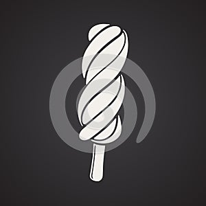 Silhouette of spiral Popsicle ice lolly