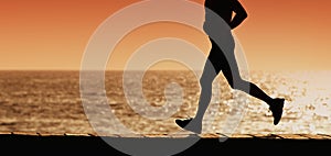 Silhouette of sport active man running