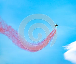 Silhouette sport aircraft in air show