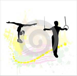 Silhouette of the sport gymnast