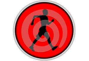 Silhouette of sportsman.