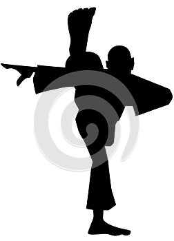 Silhouette of a sportsman