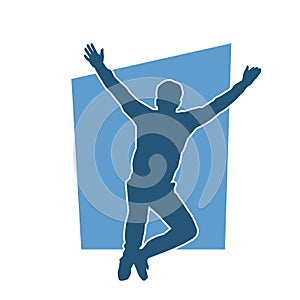 Silhouette of a sporty man jumping.