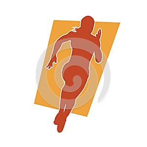 Silhouette of a sporty woman in running pose.