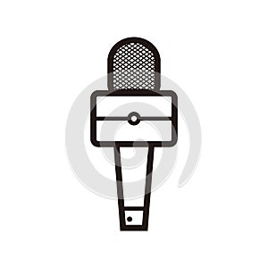 Silhouette of square broadcasting microphone for news anchor, news live, television or infotainment news, etc