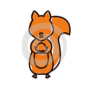 Silhouette with squirrel wild animal color