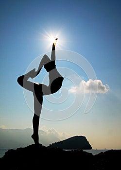 Silhouette of statue in Budva