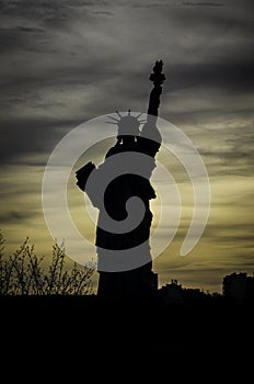 Silhouette of Statue of Liberty, Paris