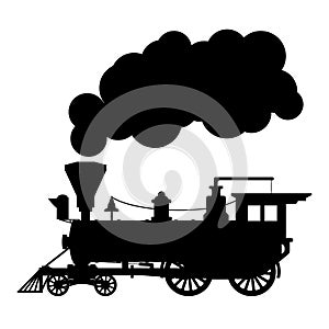 Silhouette steam locomotive