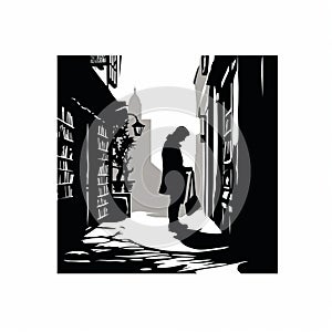 Silhouette Street Art: A Romantic Noir Comic Inspired Magazine Design photo