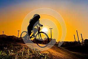 Silhouette Of Stunt Bmx Rider