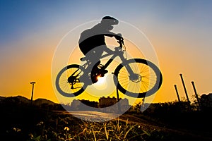 Silhouette Of Stunt Bmx Rider