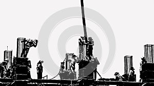 Silhouette Stylized Concept of Construction Site