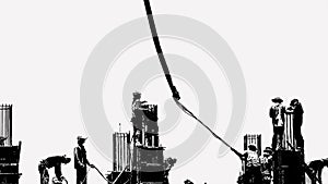 Silhouette Stylized Concept of Construction Site