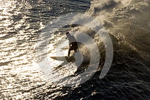 Silhouette of a surfer
