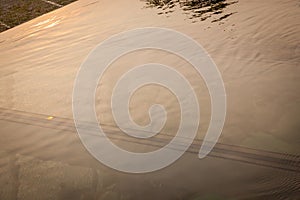 Silhouette of swimming pool.