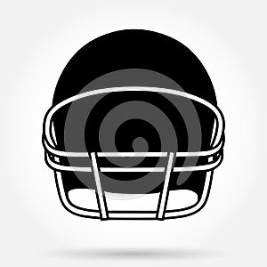 Silhouette symbol of American football helmet