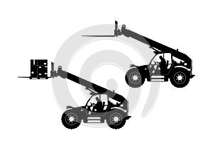 Silhouette of telehandler.