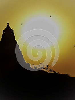 Silhouette of temple