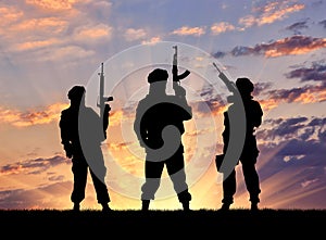 Silhouette of a terrorists