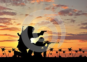 Silhouette of a terrorists photo