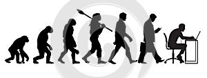 Silhouette of theory of evolution of man