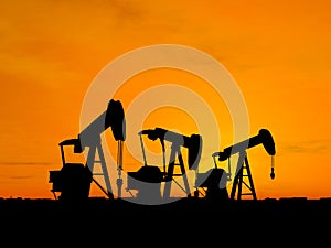 Silhouette three oil pumps