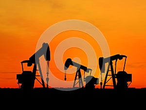 Silhouette three oil pumps