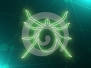 Silhouette of Tick parasite.