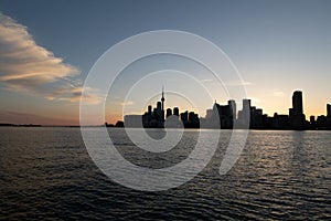 The Silhouette of the Toronto Skyline at Sunset