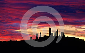 Silhouette of the towers of San Gimignano