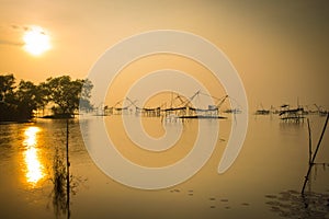 traditional fishing method in Patthalung,Thailand