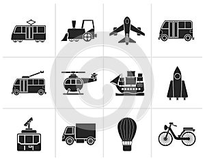 Silhouette Travel and transportation icons photo