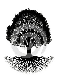 Silhouette of a tree with a