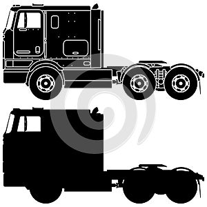 Silhouette of a truck International 9800.