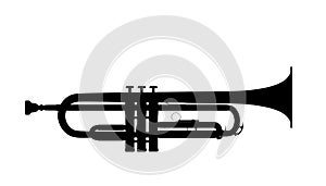 Silhouette of trumpet photo