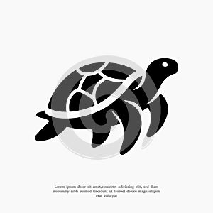 silhouette turtle logo design template icon
